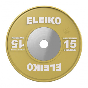 Олімпійський диск Eleiko для змагань з важкої атлетики 15 кг кольоровий 3001119-15